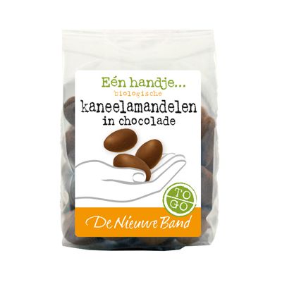 Kaneel-amandelen in chocolade van De Nieuwe Band, 12x 75gr